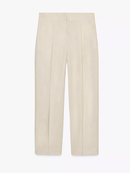 Zara Pants - 🥥▫️ Zara Cream Linen Straight Leg Tailored Trousers Pants Light Beige▫️🥥